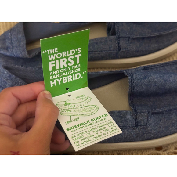 Shorty TX Women's Sanuk Slate Blue Chambray In Color Brand New in Bag Size 6 - Picture 6 of 9